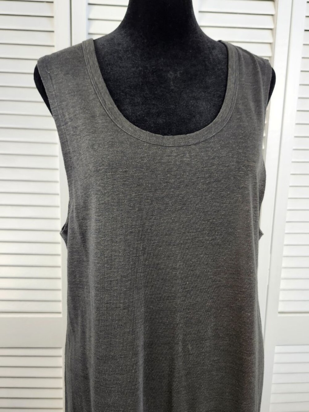 Aerie Gray Linen Blend Relaxed Shirt Dress Size Small Relaxed Sleeveless Lounge